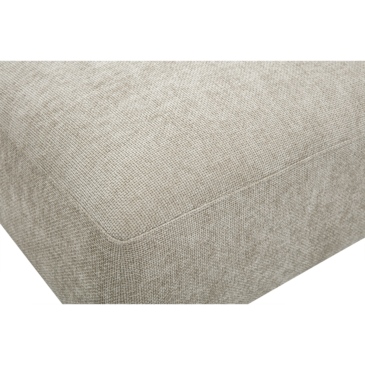 Pouf repose pieds en tissu effet velours texturé beige JOYA beige, MILIBOO