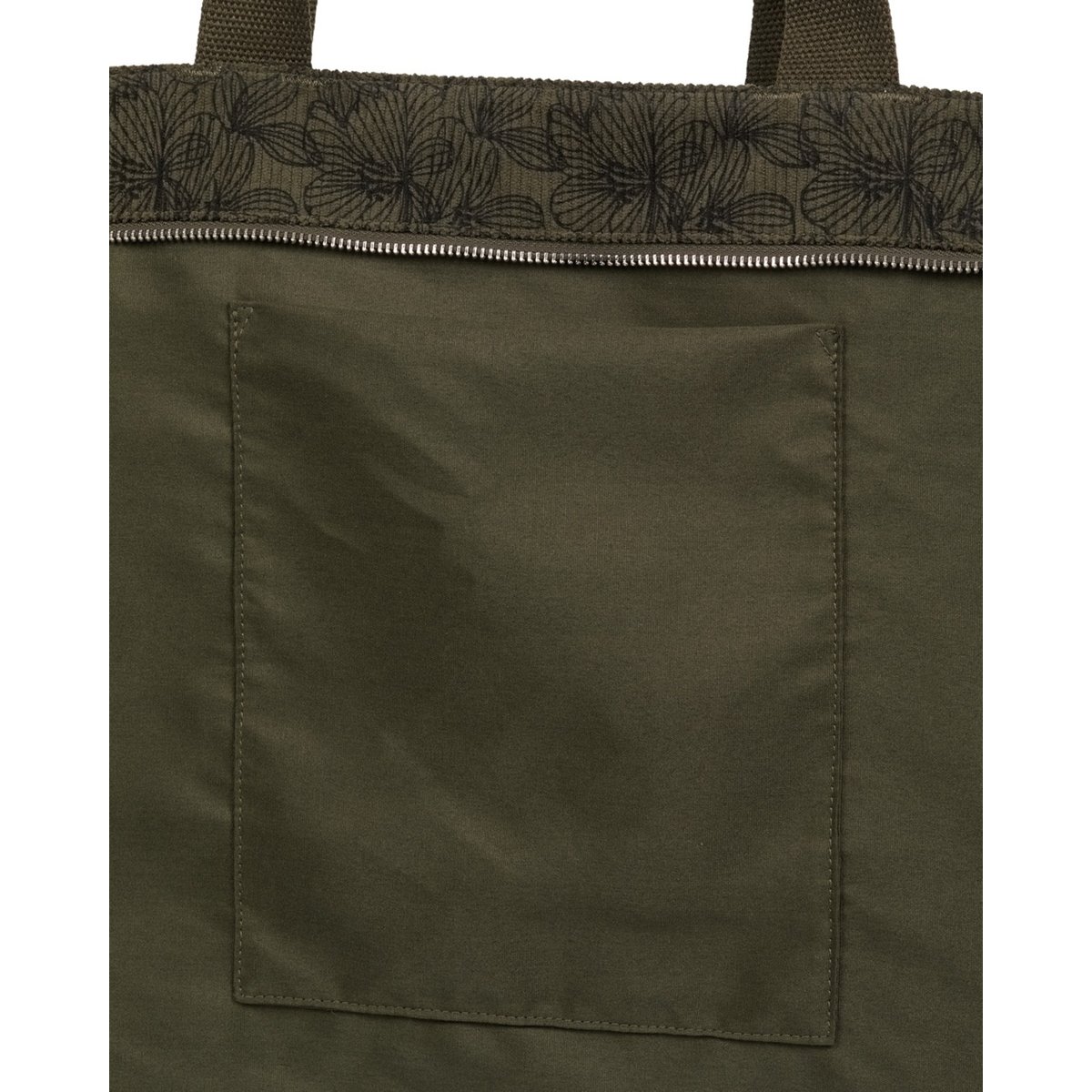 Sac tote en velours côtelé FEELING VIBES PRINTED. vert beetle, ROXY