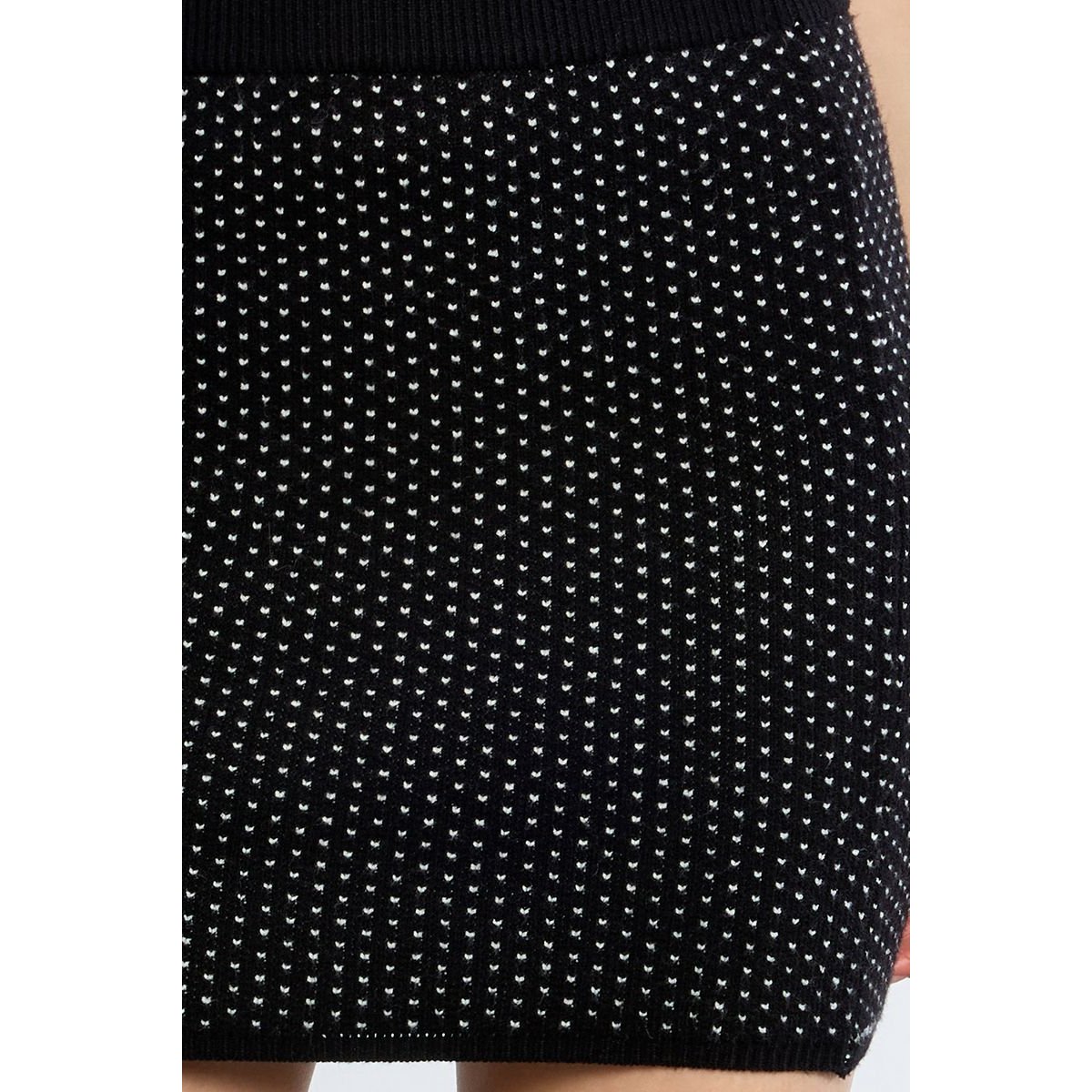 Mini jupe tube, à pois noir, LILI SIDONIO