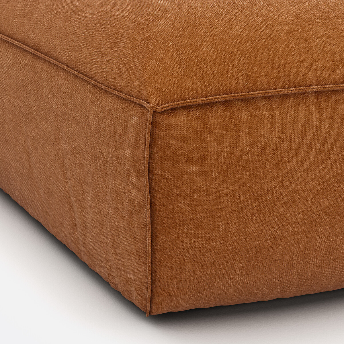 Elément d'angle ouvert pour canapé modulable, en velours texturé, SEVEN ocre, LA REDOUTE INTERIEURS