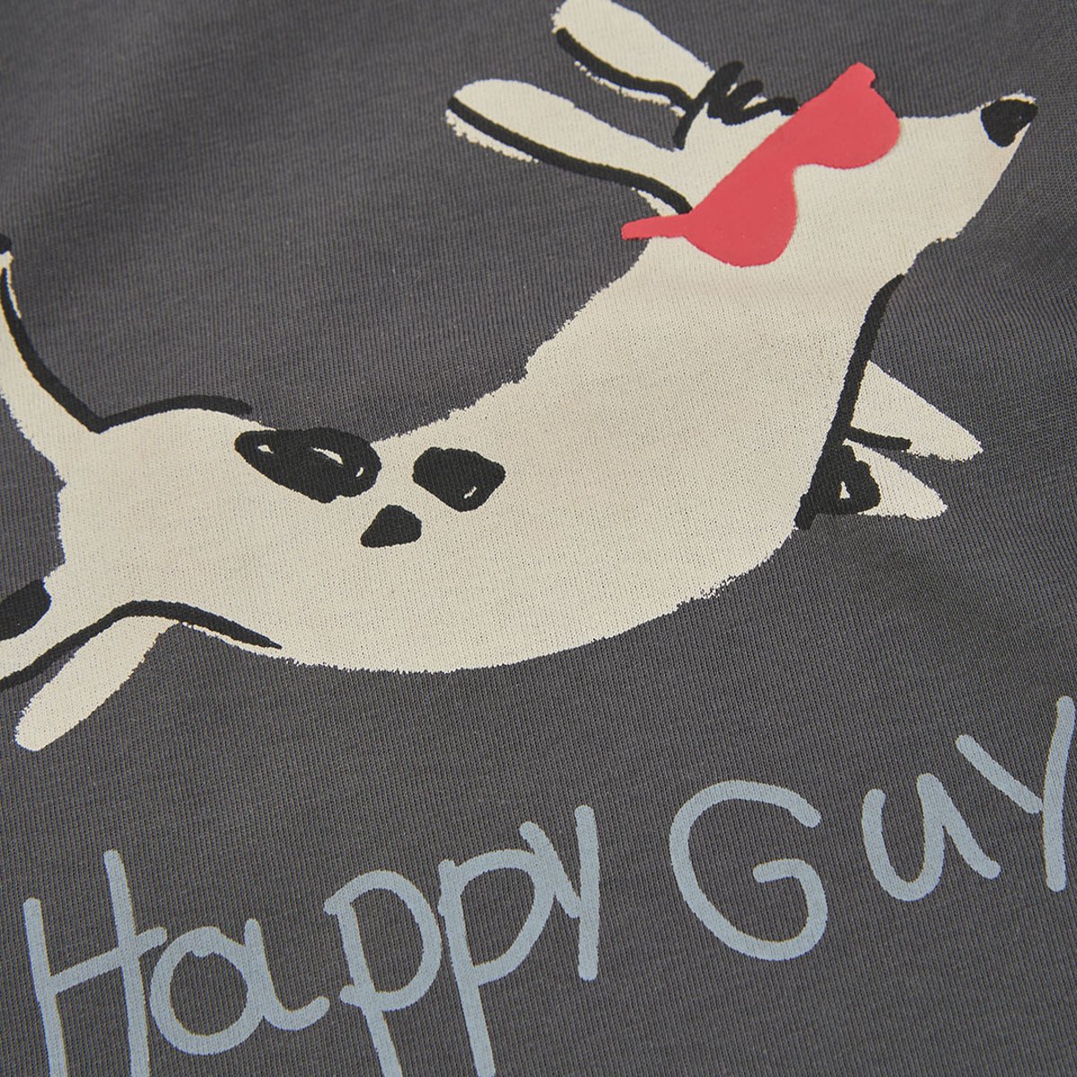 T-shirt en maille garçon imprimé lapin gris, BOBOLI