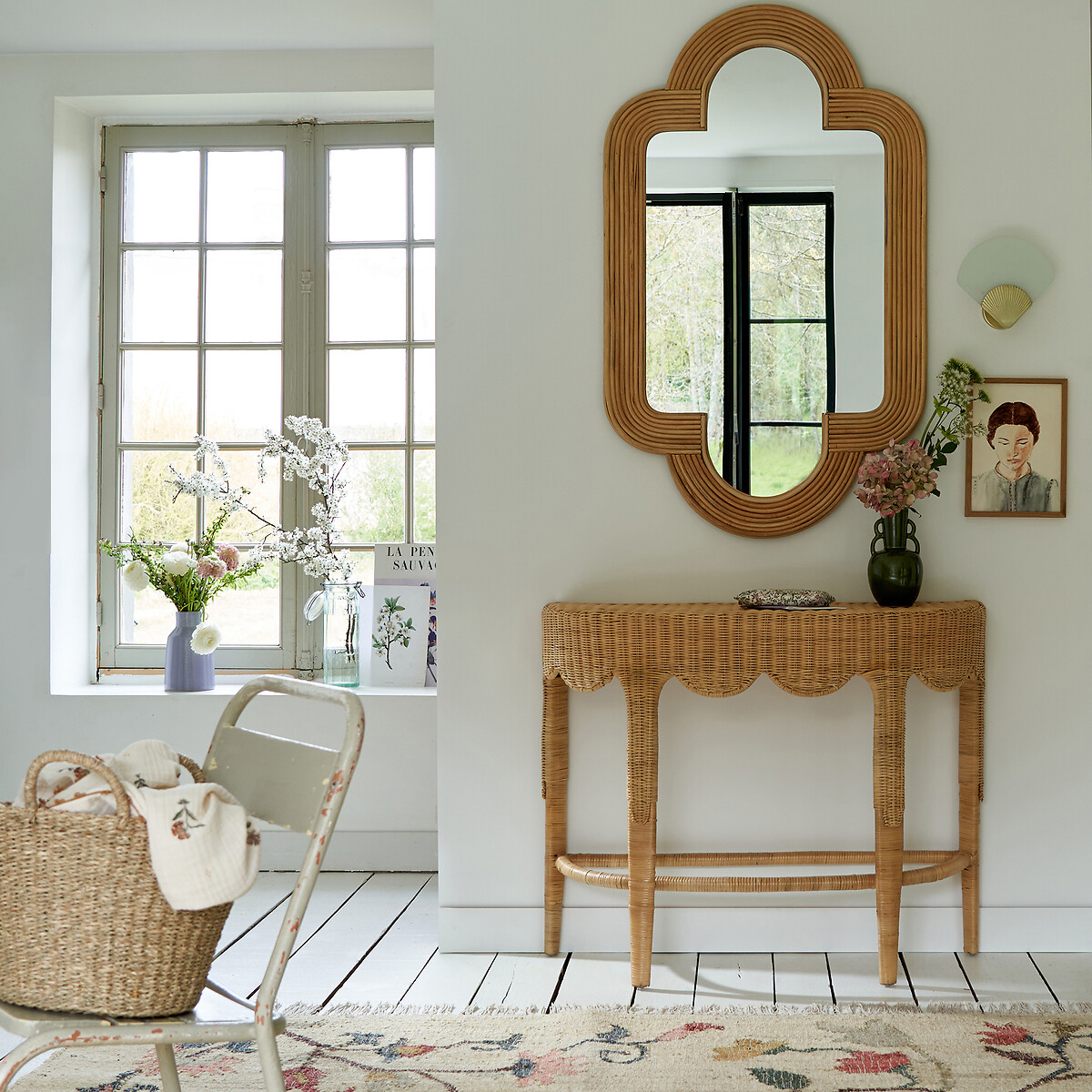 Miroir en rotin 120x73 cm, Rivia naturel, LA REDOUTE INTERIEURS
