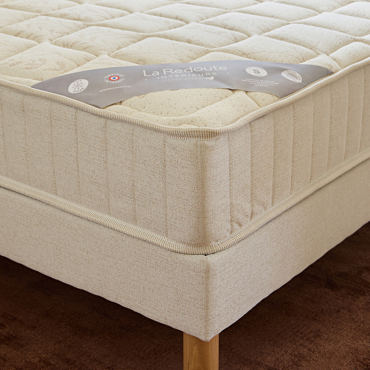 Sommier tapissier déco 12 lattes lin, LA REDOUTE INTERIEURS