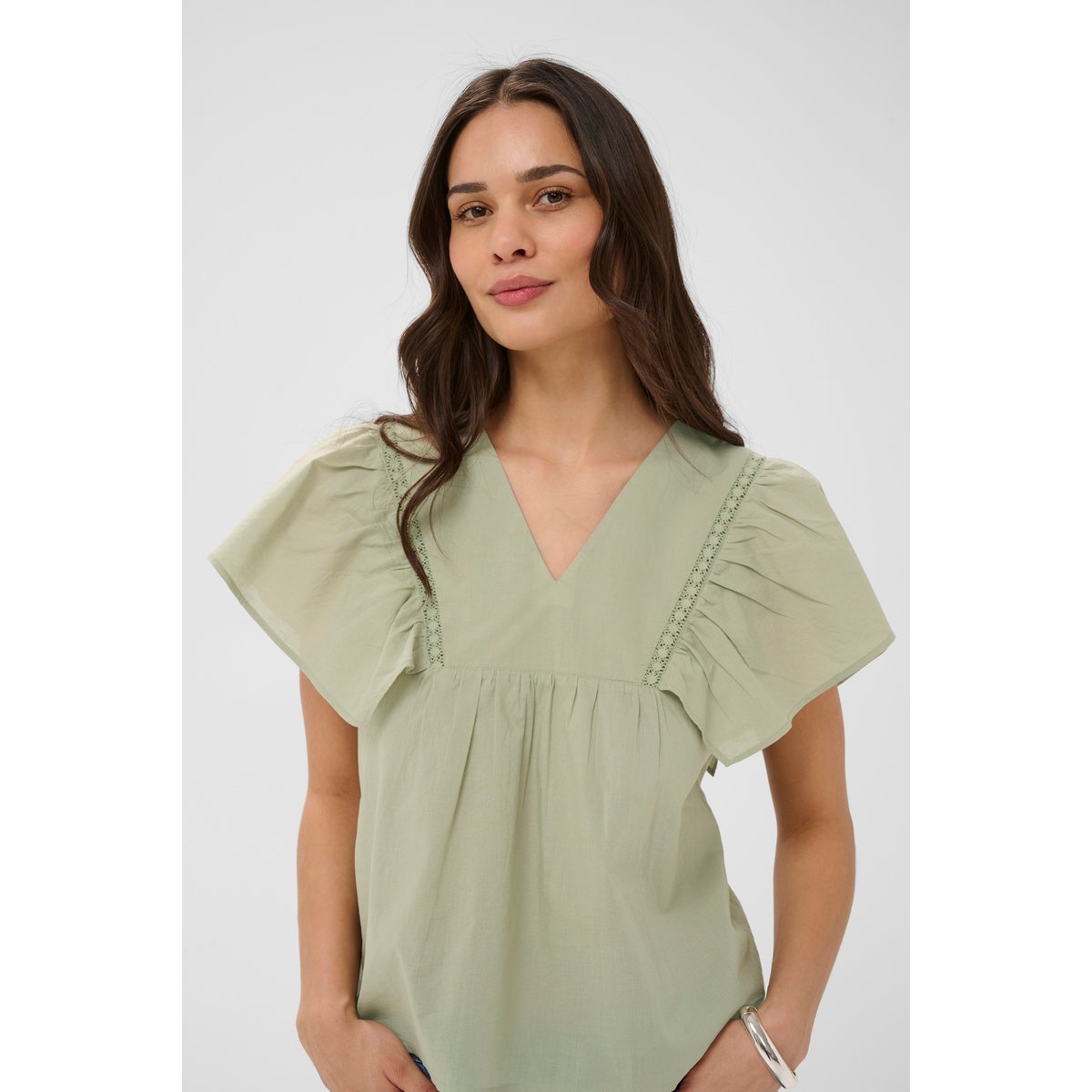 Blouse à manches courtes vert seagrass, KAFFE