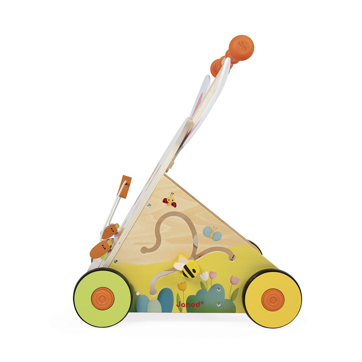 Chariot de marche multi-activités blanc, rose, vert, JANOD