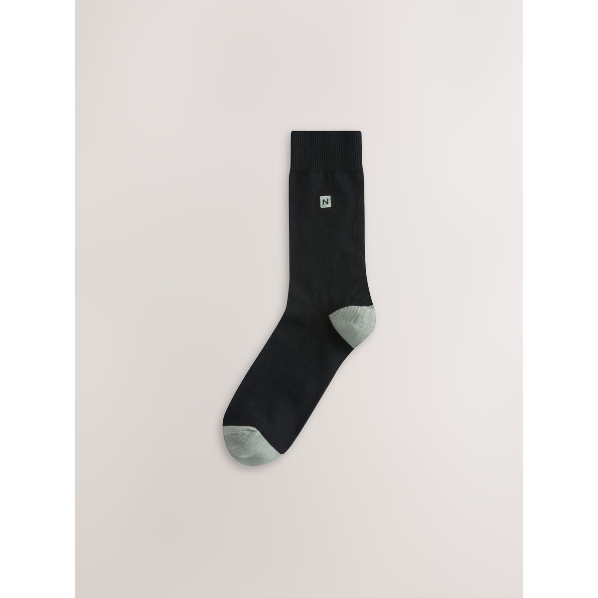 Chaussettes à logo n/talon coloré, 5 paires noir, NEXT