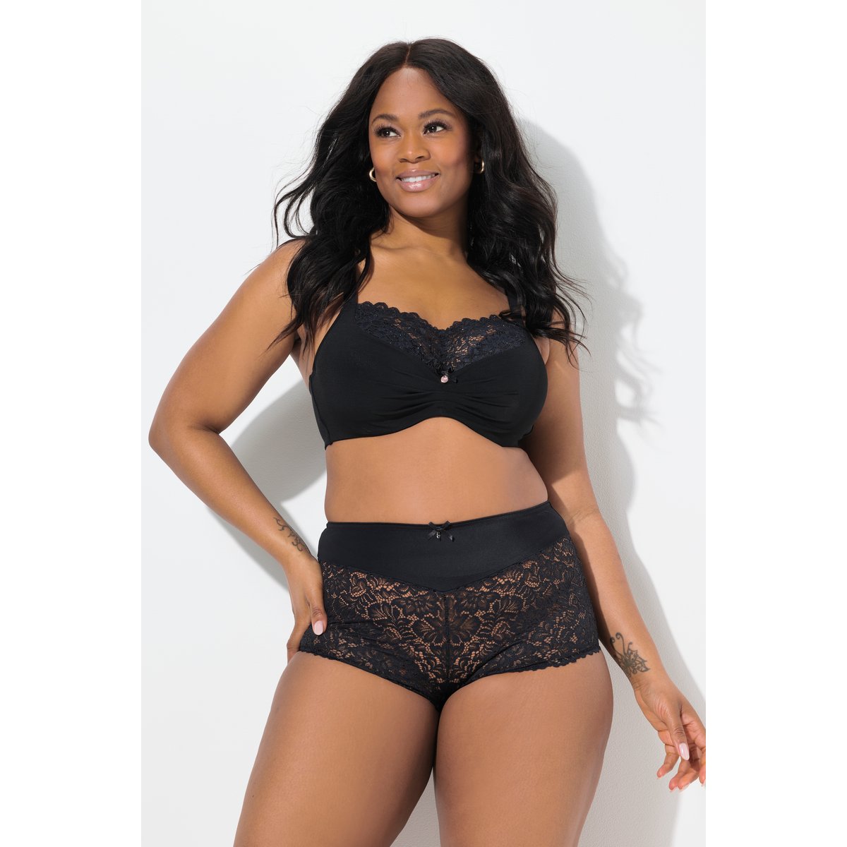 Panty TruYou taille haute, avec dentelle noir, ULLA POPKEN