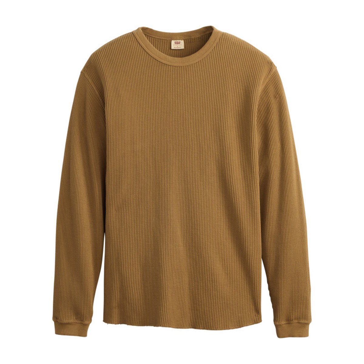 T-shirt en coton camel à coupe droite pourvu de manches longues brun, LEVI'S