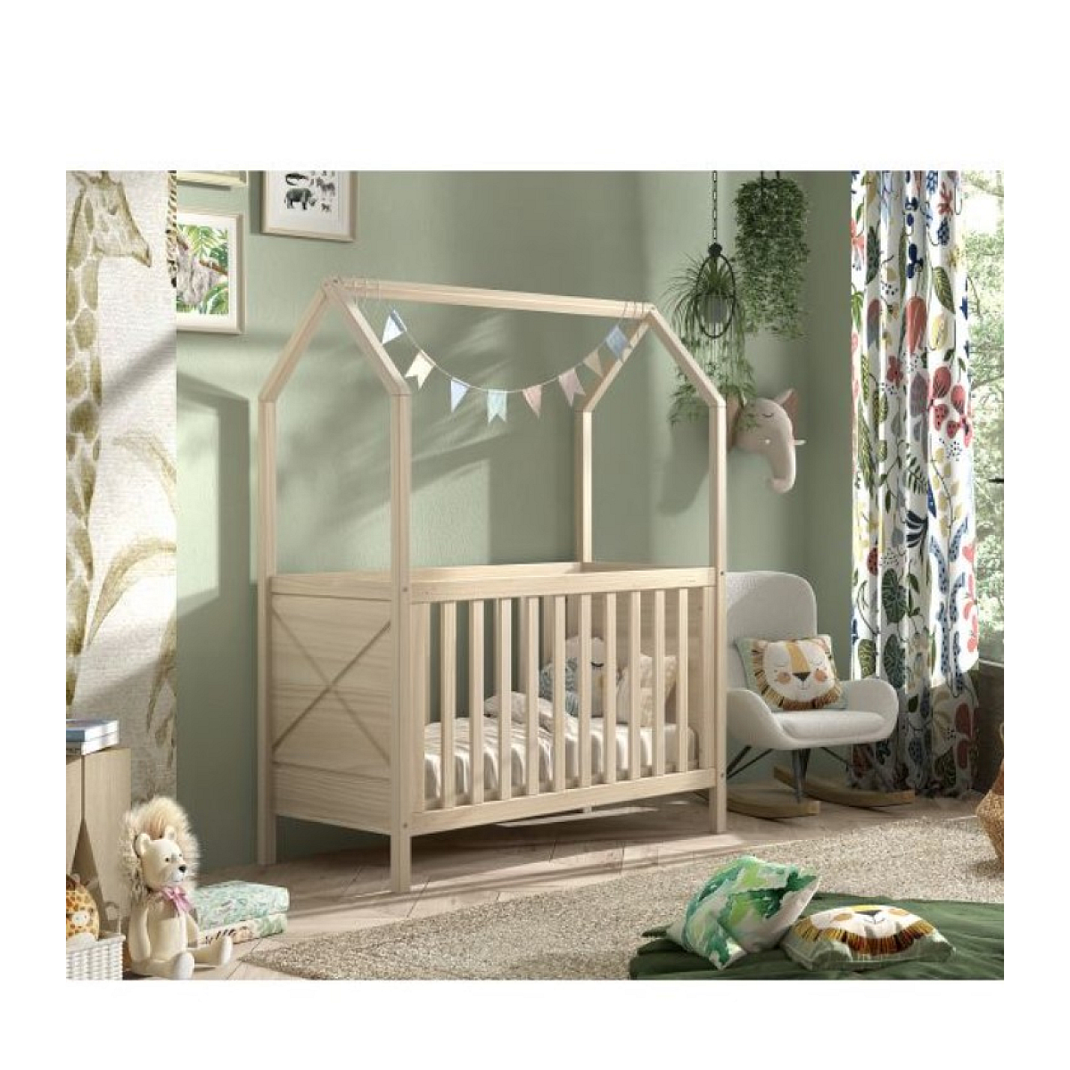 Lit bébé Scott 60 x 120 cm coloris naturel couleur unique, VIPACK