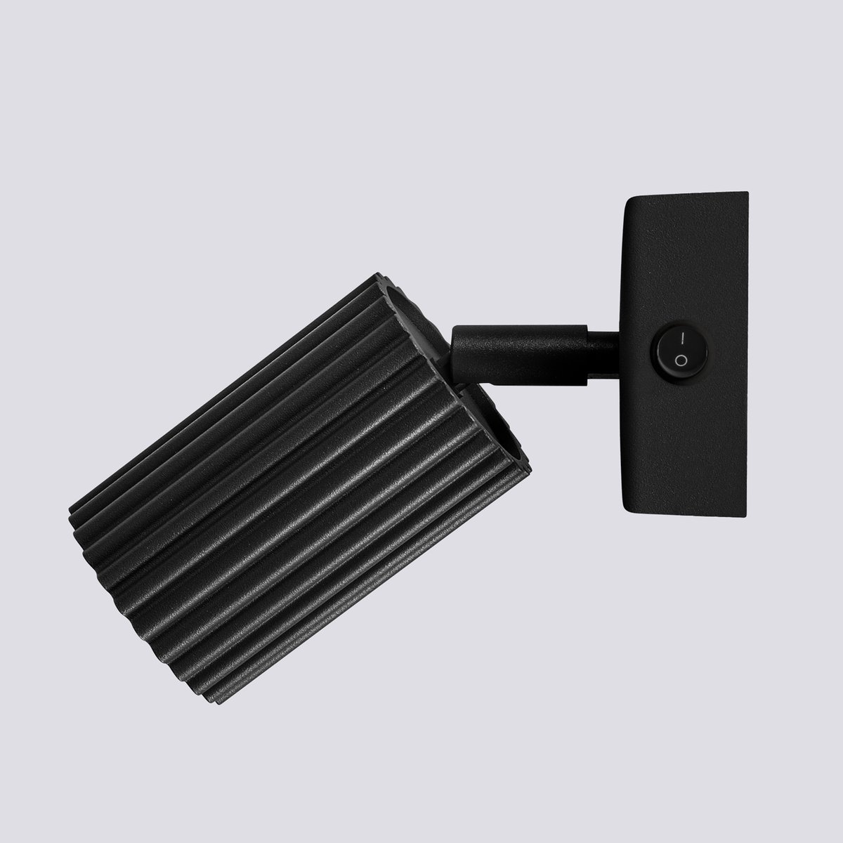Applique Aluminium Noir GU10 1 Karbon Switch noir, EDEN