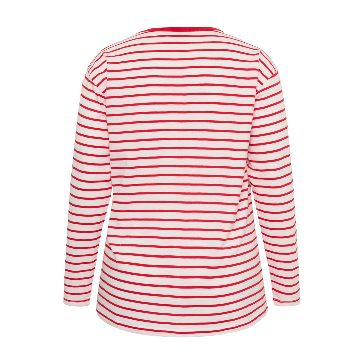 T-shirt à manches longues chalk w. red stripes, KAFFE CURVE