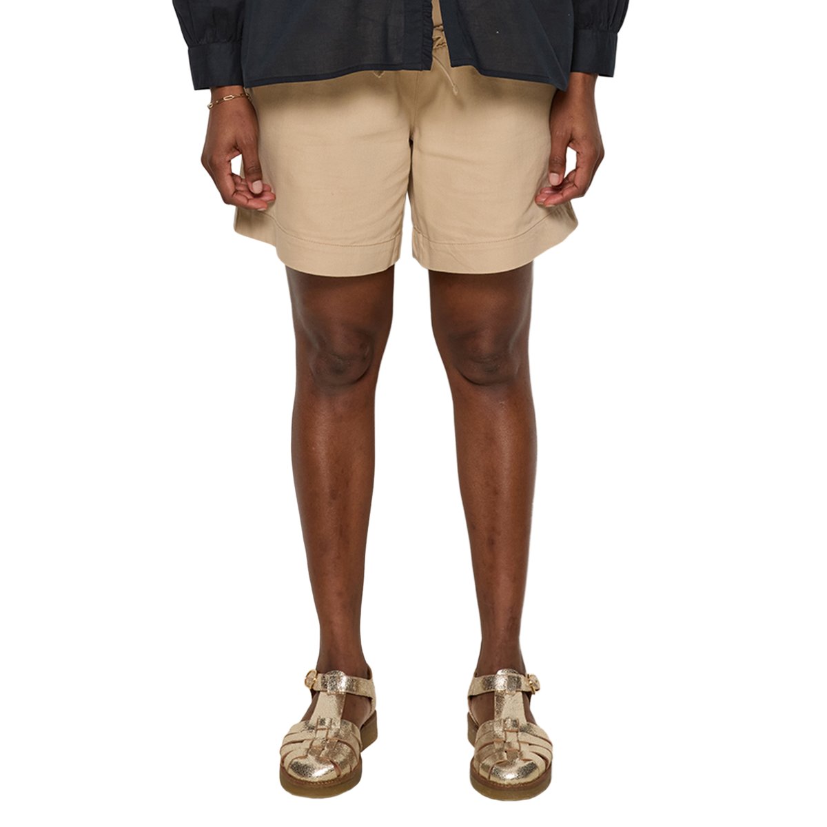 Short de grossesse en twill beige, VERTBAUDET