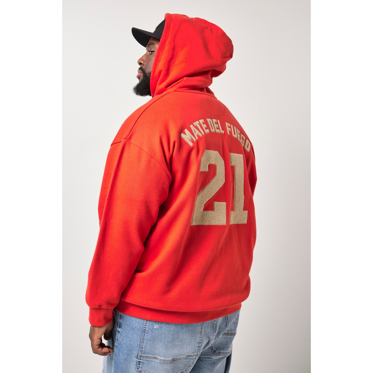 Sweat-shirt à capuche rouge, STHUGE