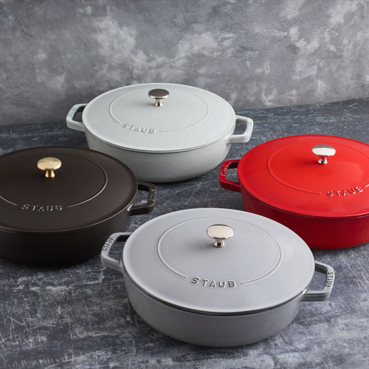 Sauteuse Chistera en Fonte, Ø 28 cm, 3,7 L, Noir Mat noir, STAUB