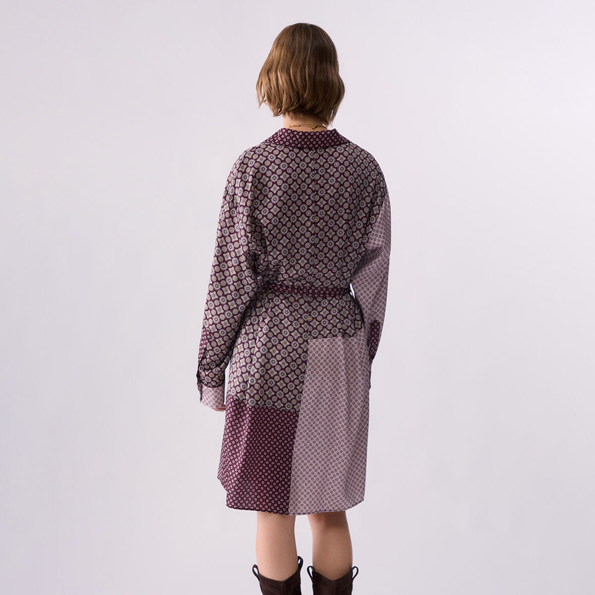 Robe Chemisier en Twill aubergine, LIU JO