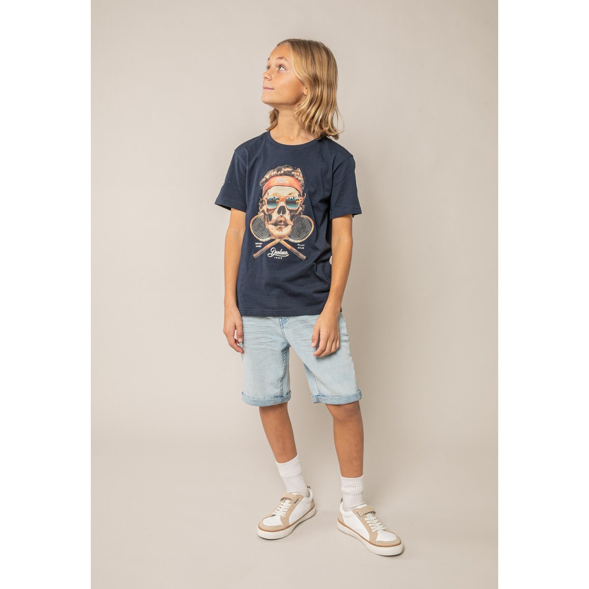 T-shirt garçon coton TENNIS marine, DEELUXE