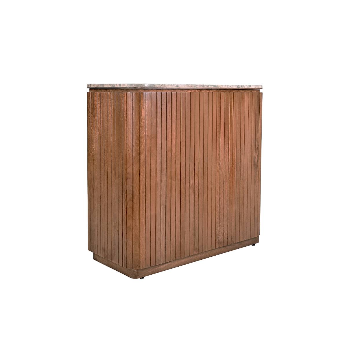 Meuble bar en bois de manguier et marbre  AMAYA bois foncé, MADE IN MEUBLES 