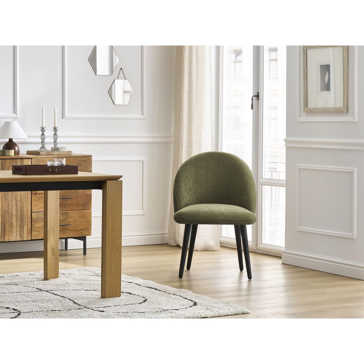 Lot de 4 chaises tissu texturé, LALIE multicolore 2, BOBOCHIC