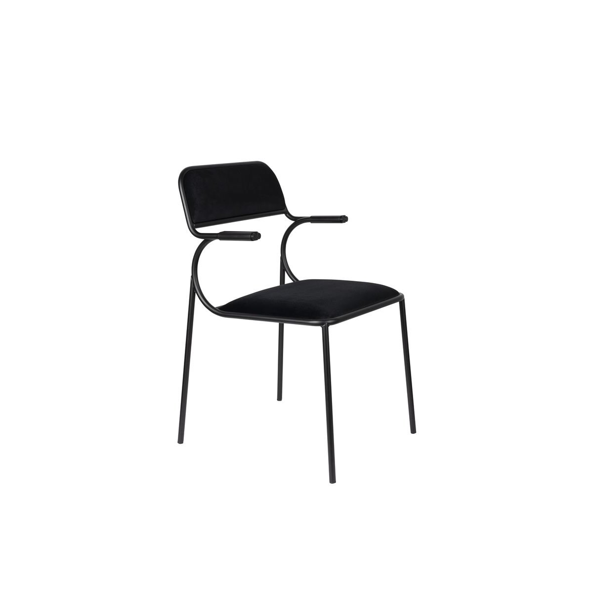 Chaise design en métal (lot de 2), ALBA noir, ZUIVER