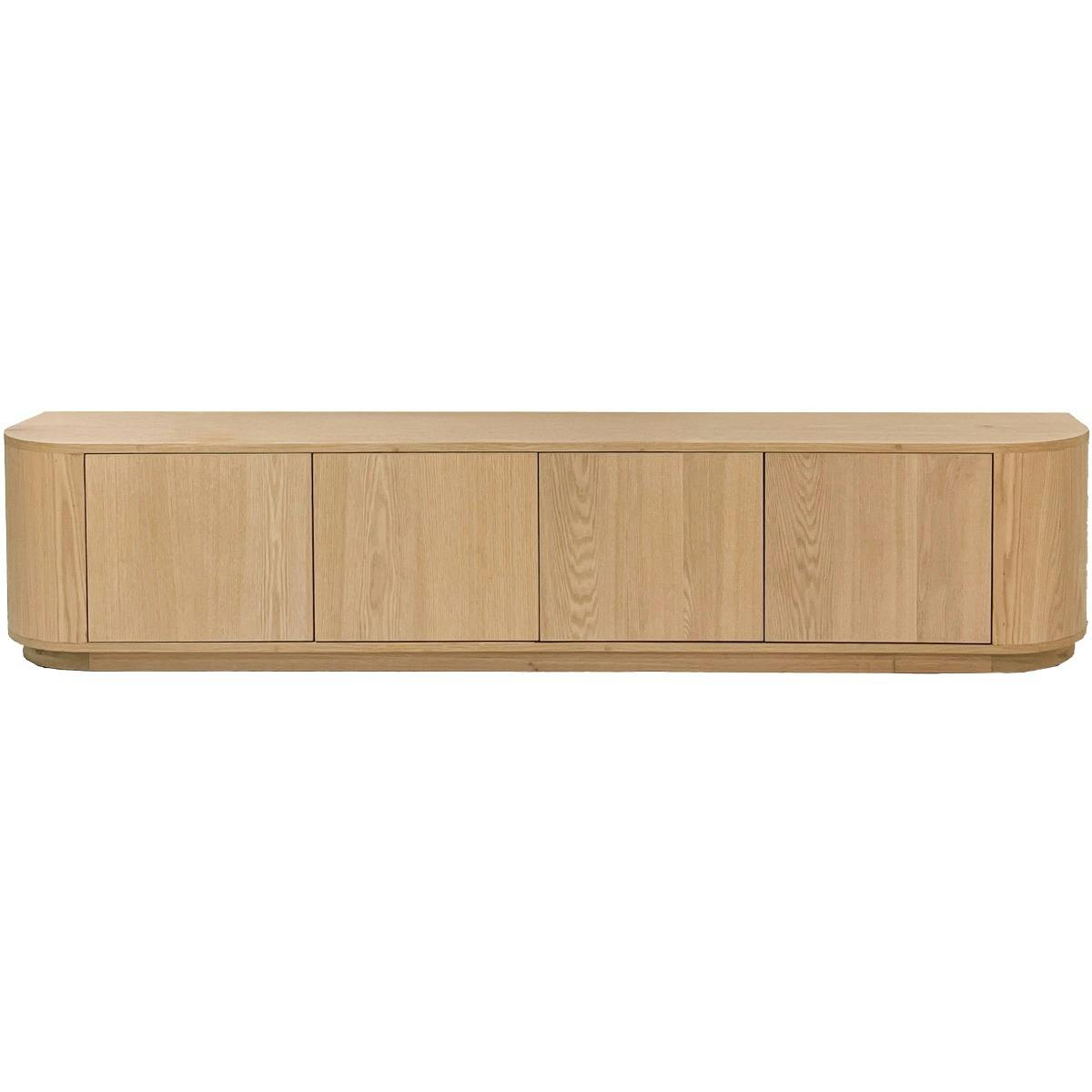 Meuble TV design en chêne, 4 portes LOREN bois clair, PIER IMPORT