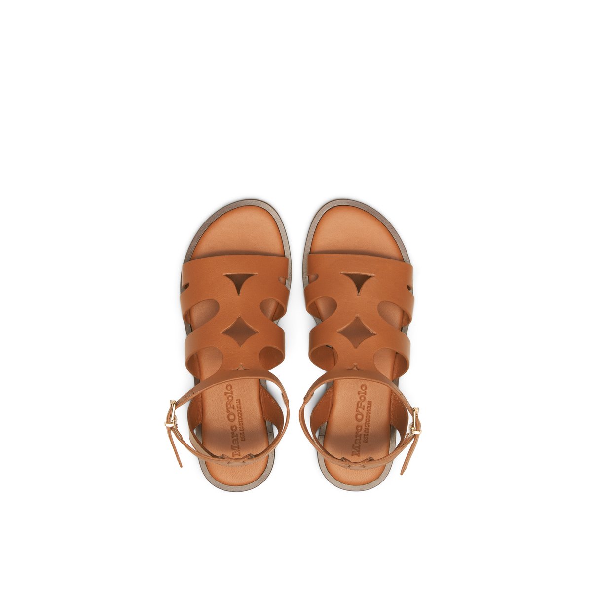 Sandale romaine en cuir de vache noble braun, MARC O'POLO