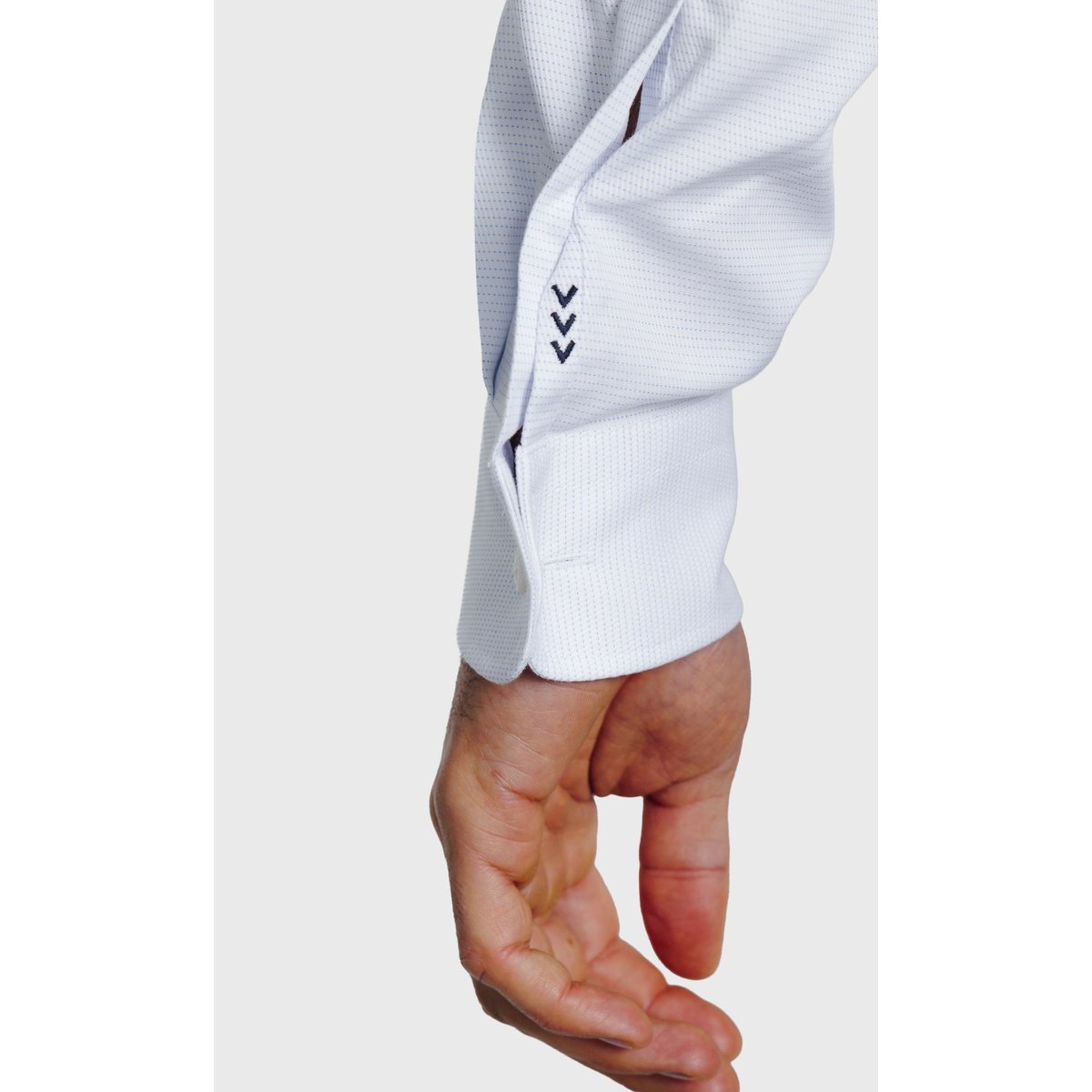 Chemise Regular fit micro dessin texturé blanc, ACROSS