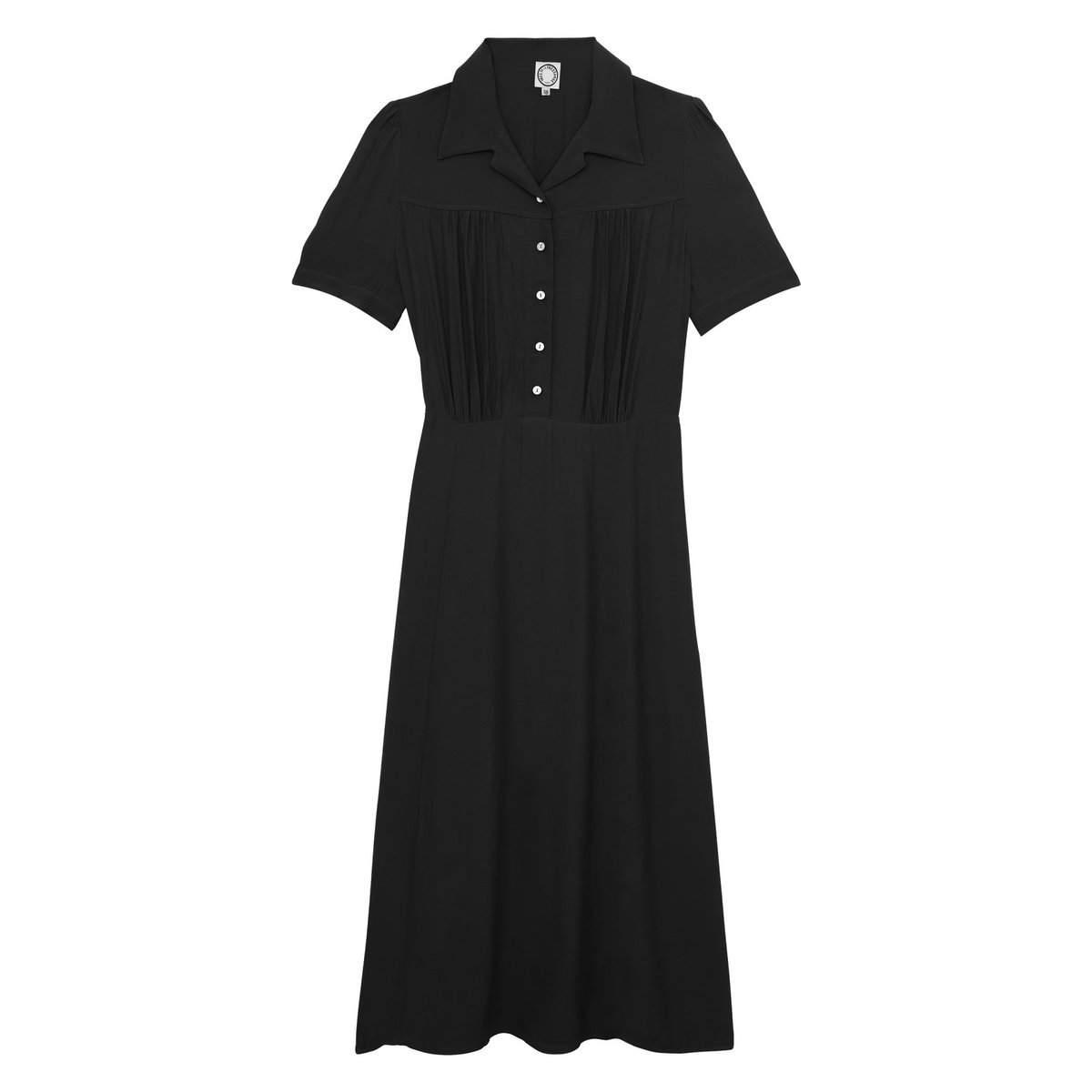 Robe Angèle en lin noir black, INES DE LA FRESSANGE PARIS