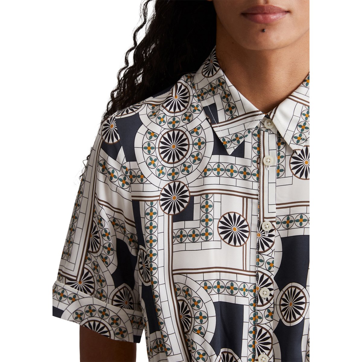 Robe imprimée Regular en ECOVERO™ de LENZING™ bleu foncé, MARC O'POLO