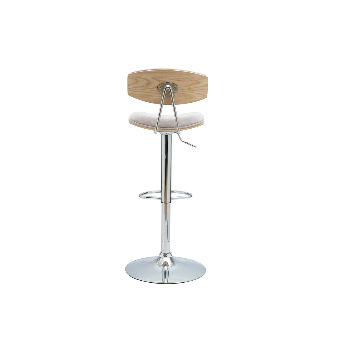 VASCO Tabourets de bar design réglables en tissu effet velours texturé beige et métal ( lot de 2 ) beige, MILIBOO