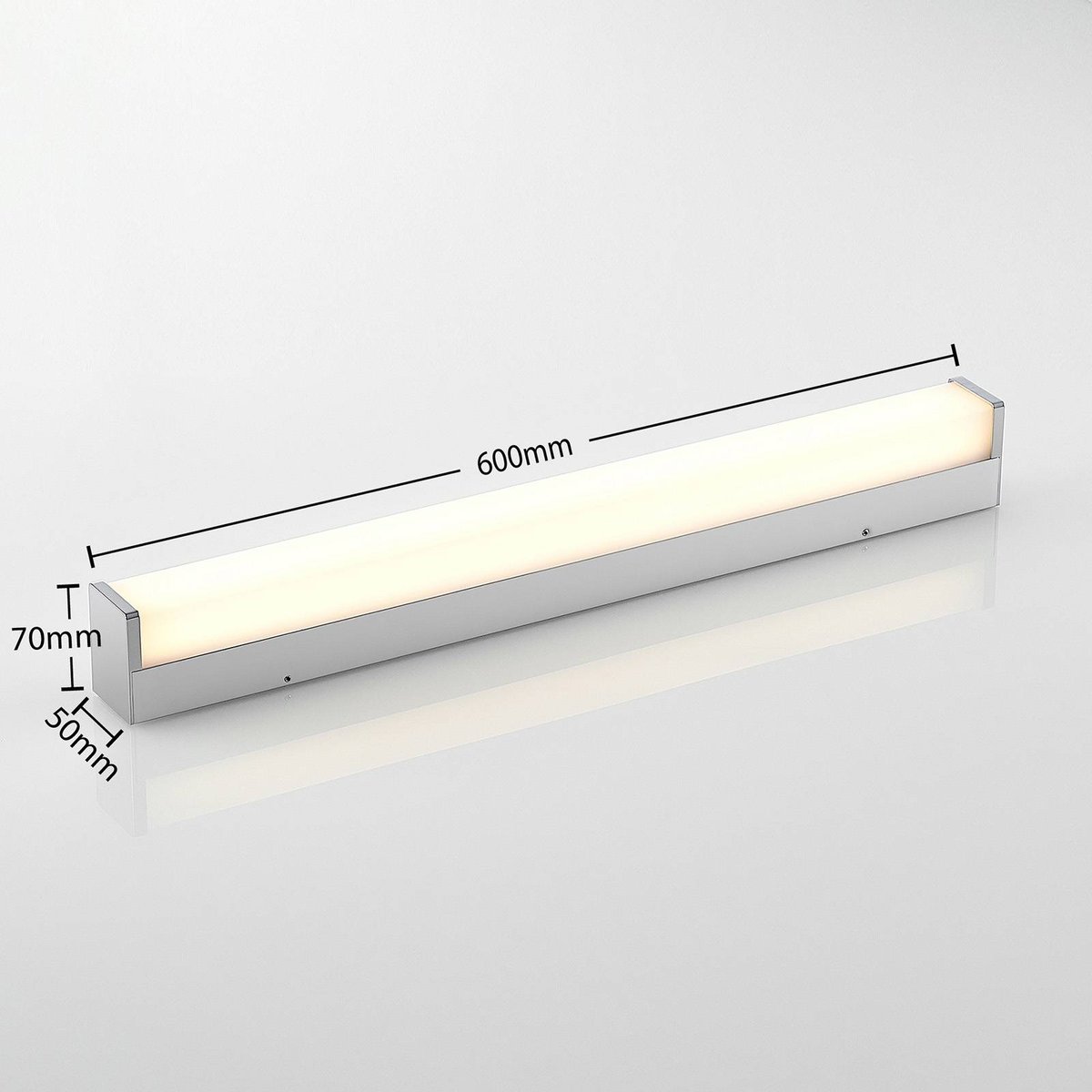 Applique en aluminium moderneLED, Klea blanc, chrome, LINDBY