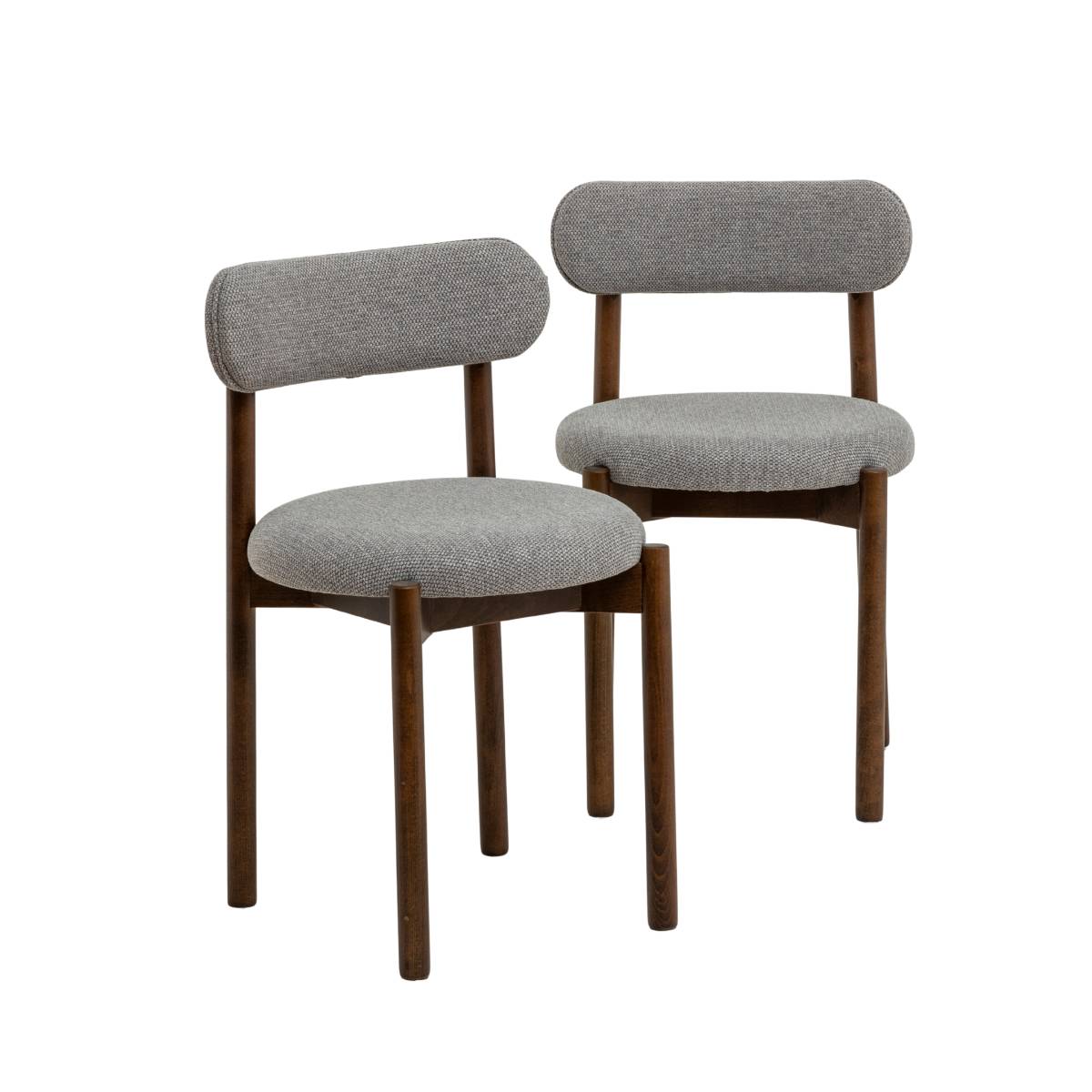 Lot de 2 chaises en bois de hêtre LÉRIDA bois foncé, MADE IN MEUBLES
