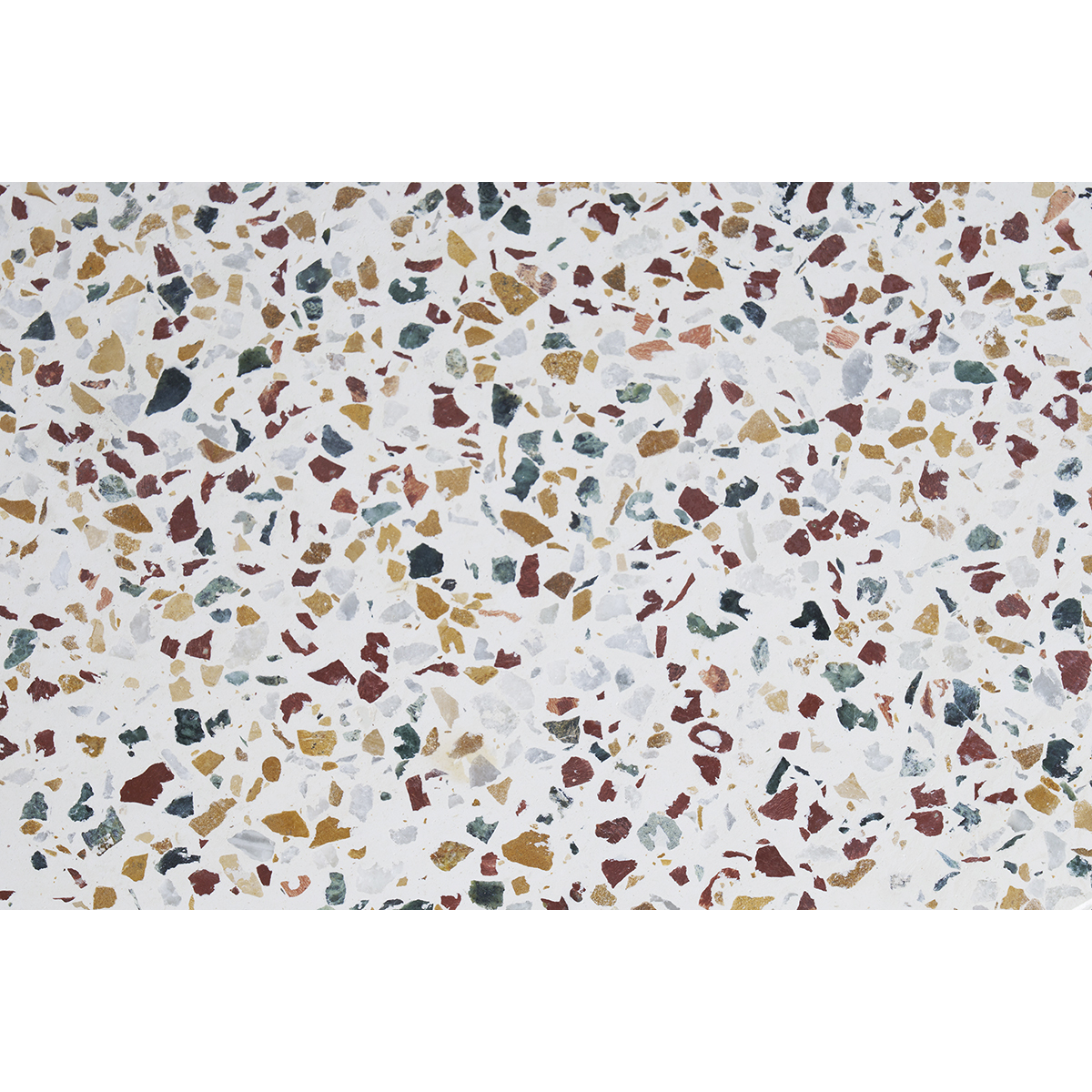 Table d'appoint design ronde en terrazzo et métal doré D40 cm MEZZO crème, MILIBOO