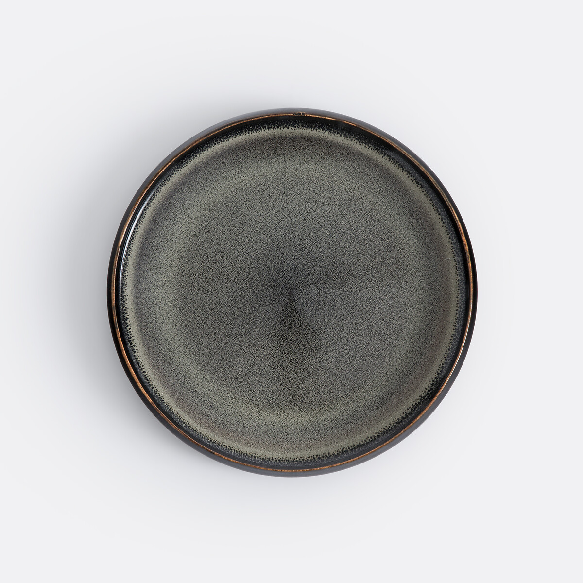 Lot 4 assiettes à dessert grès émail réactif, Zuka brun, LA REDOUTE INTERIEURS