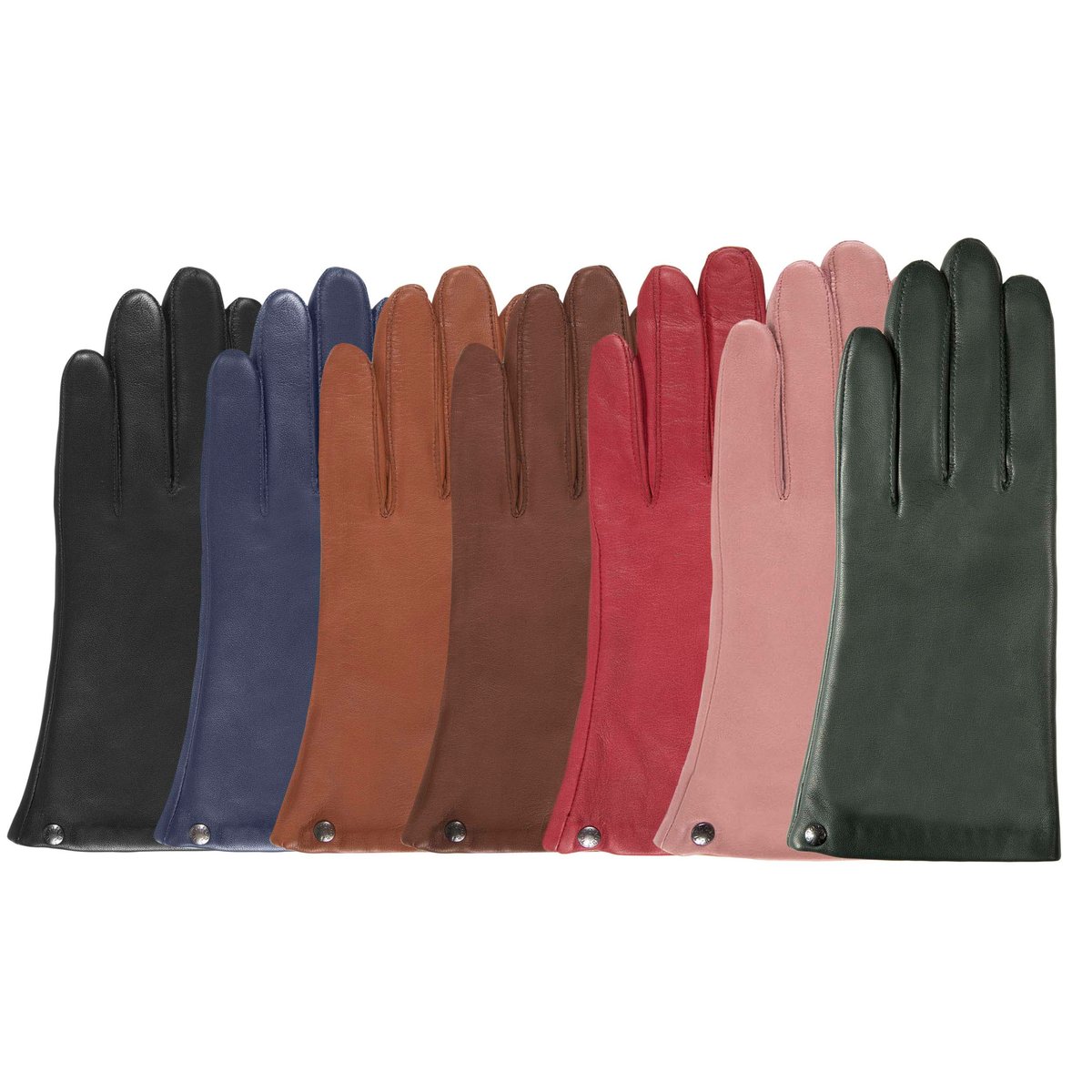 Gants cuir d'agneau - doublés soie brun cognac, ISOTONER
