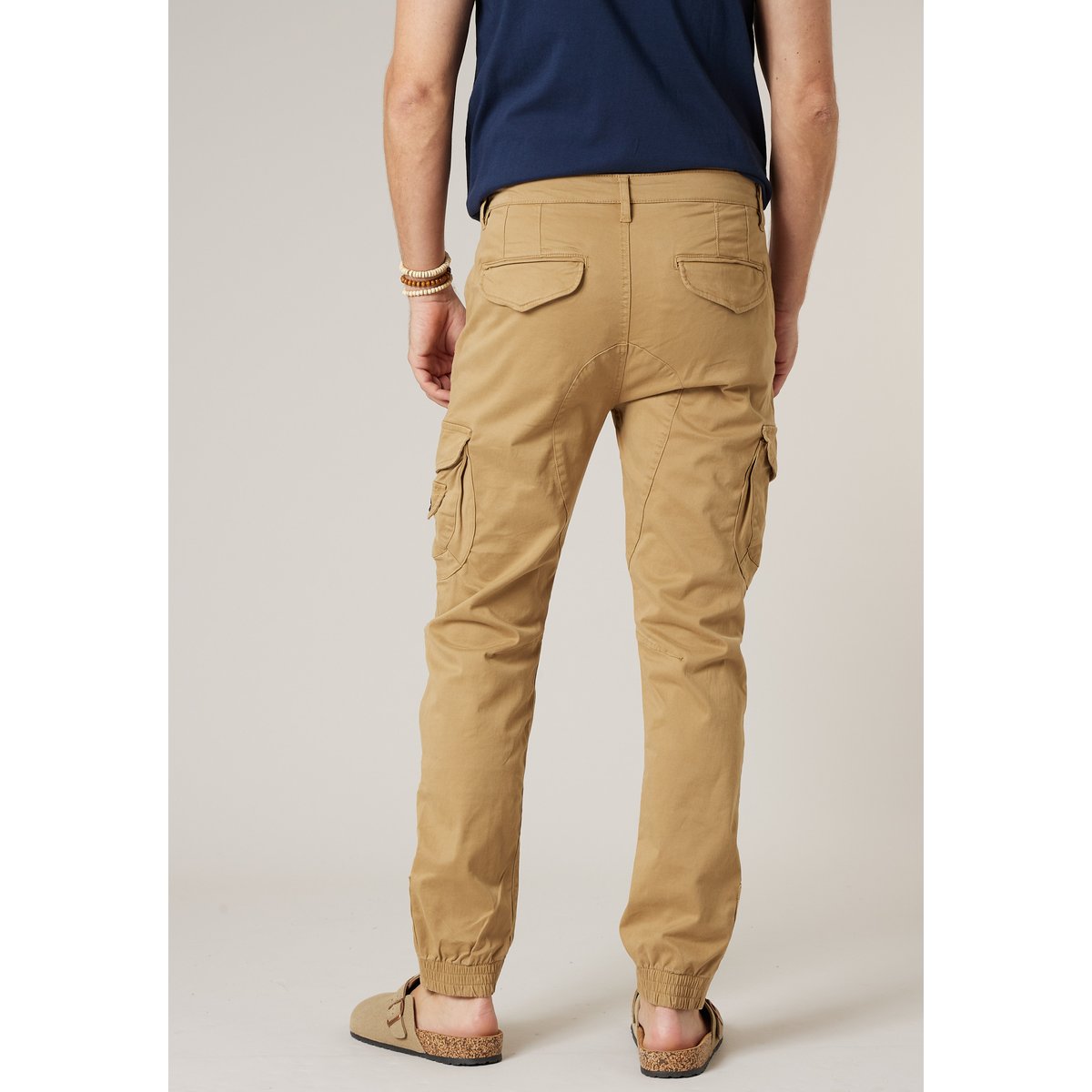 Pantalon cargo slim homme en coton GARDEN camel, DEELUXE