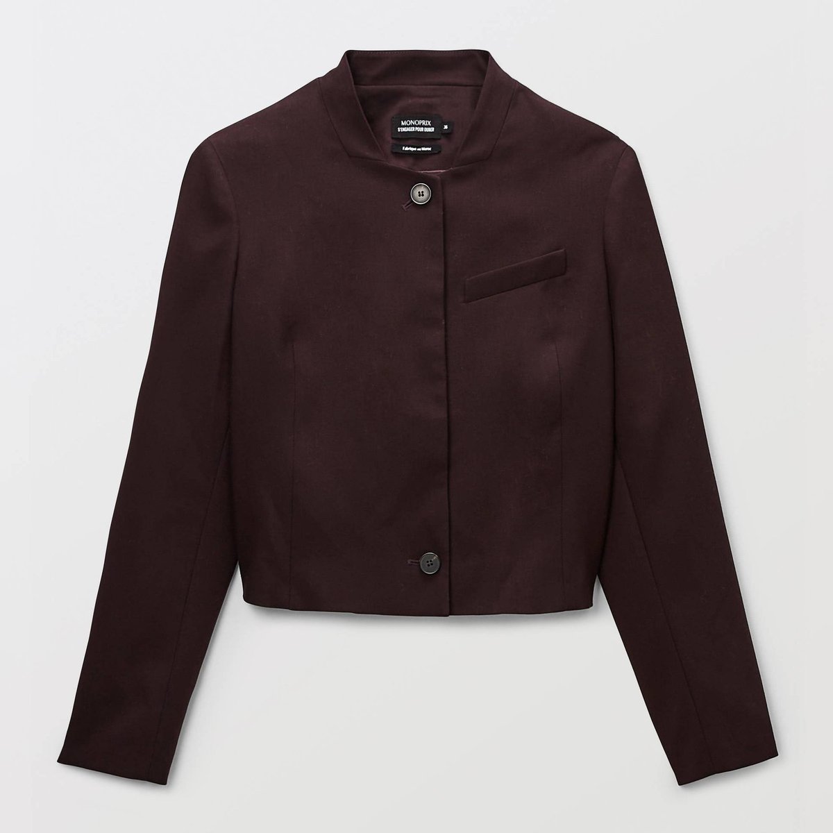 Veste blazer manches longues unie arbre, MONOPRIX