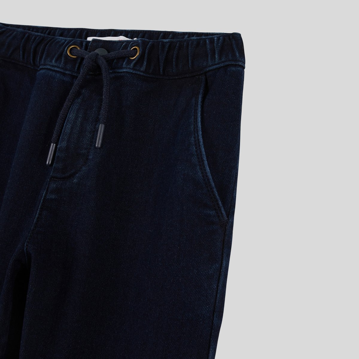 Pantalon droit  élastiqué en jean BIO blue denim, MONOPRIX