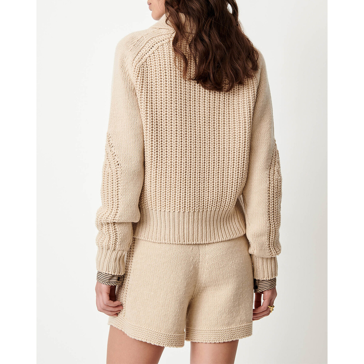 Pull col polo en laine, AFANG sable, SESSUN