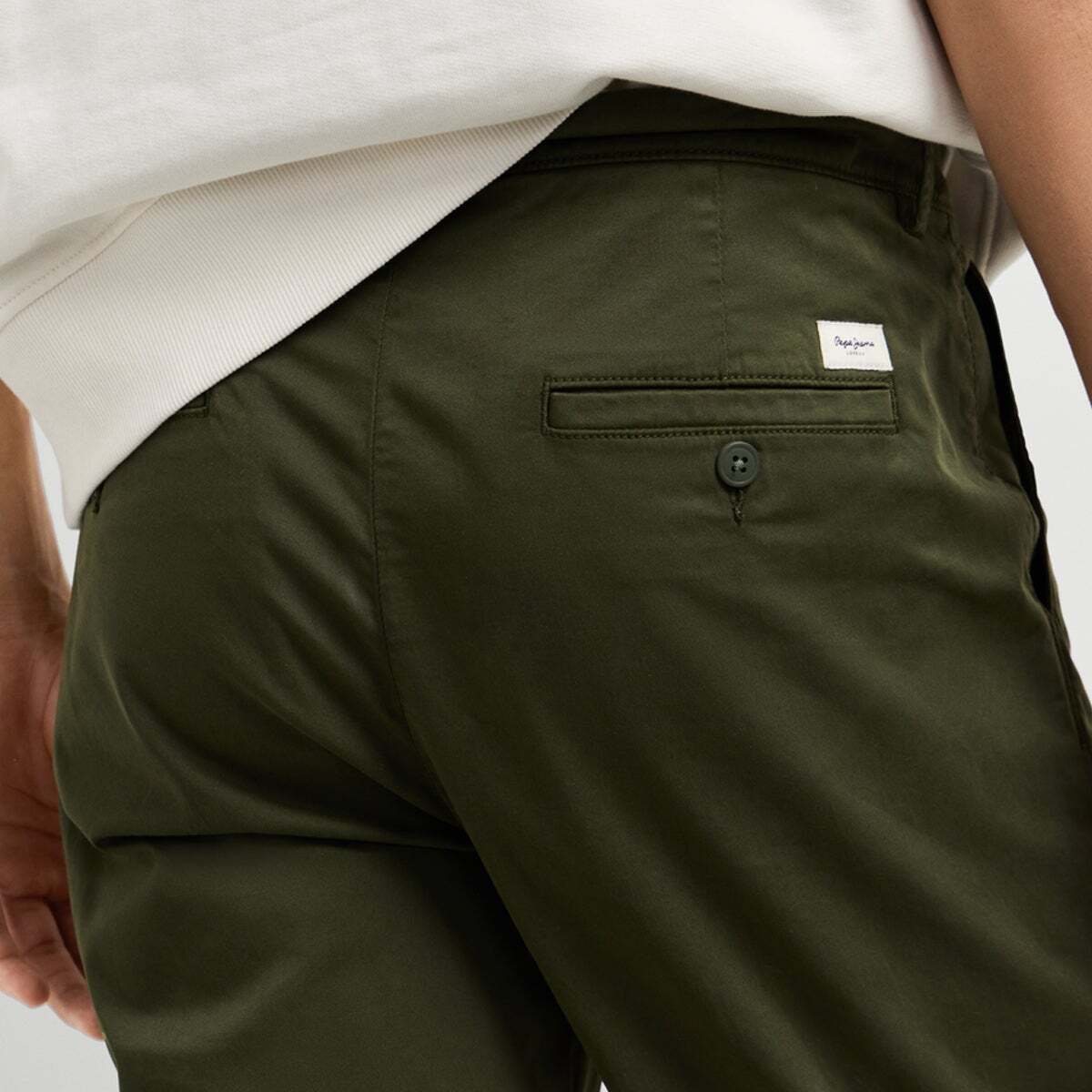 Pantalon Chino En Sergé Coupe Slim trench green, PEPE JEANS