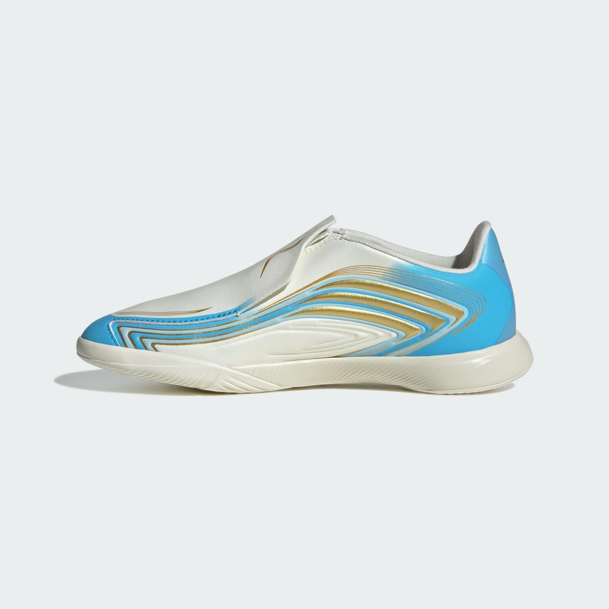 Chaussure De Football Sans Lacets F50 Messi League Indoor Enfants Chaussure De Football Sans Lacets F50 Messi League Indoor Enfants ivory / semi blue burst / icey blue, adidas Performance