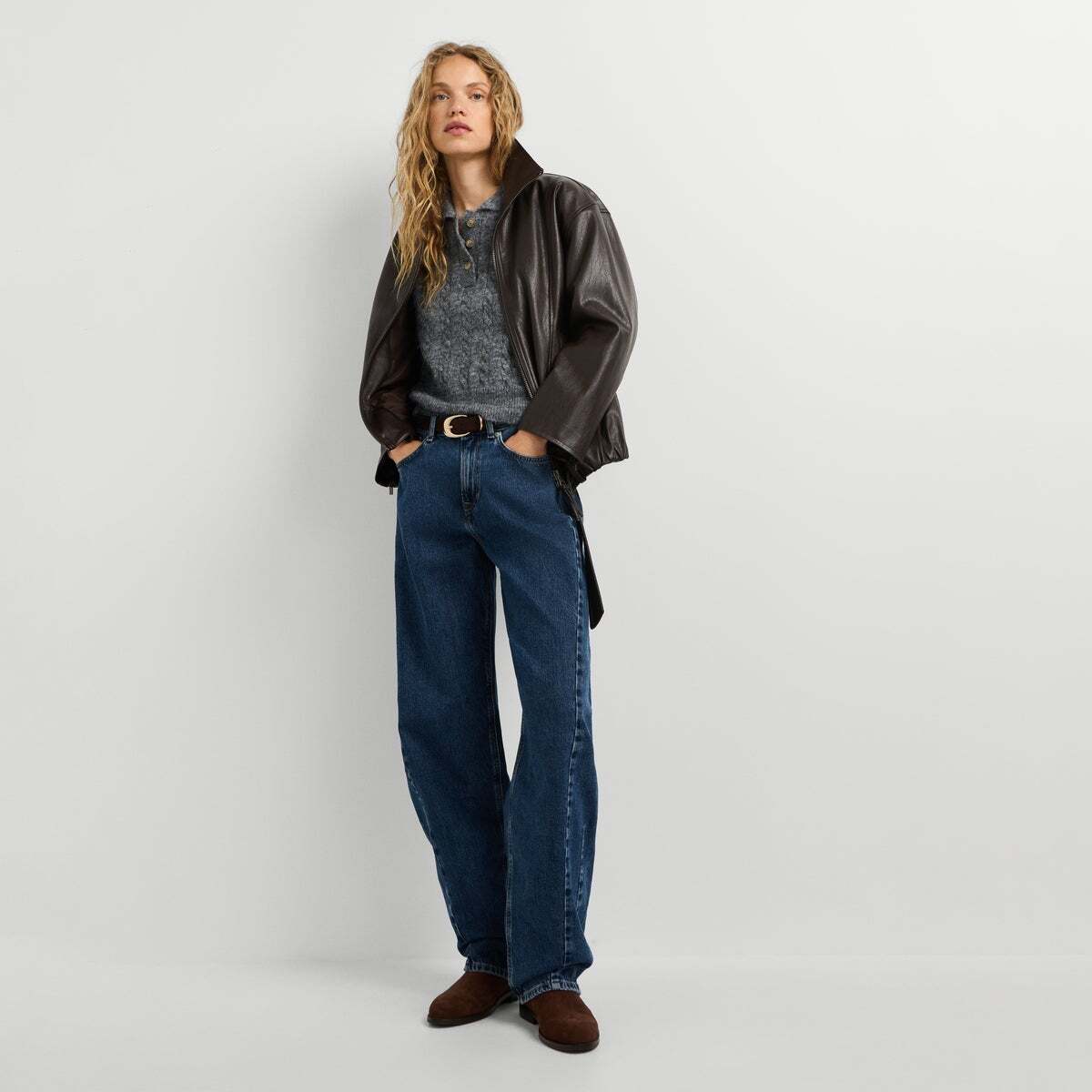 Bow - Jean Coupe Large, Taille Moyenne 11.5oz bleu rigid denim, PEPE JEANS