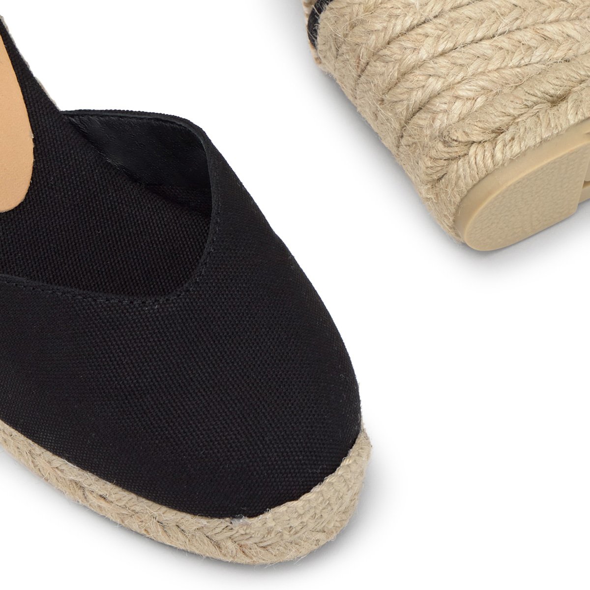 Espadrilles compensées en coton bio à bride  CHIARITA LIGHT PLATFORM noir, CASTANER