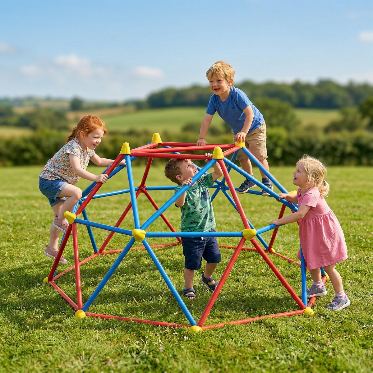 Parcours d'escalade pour enfants Métal multicolore, OUTSUNNY