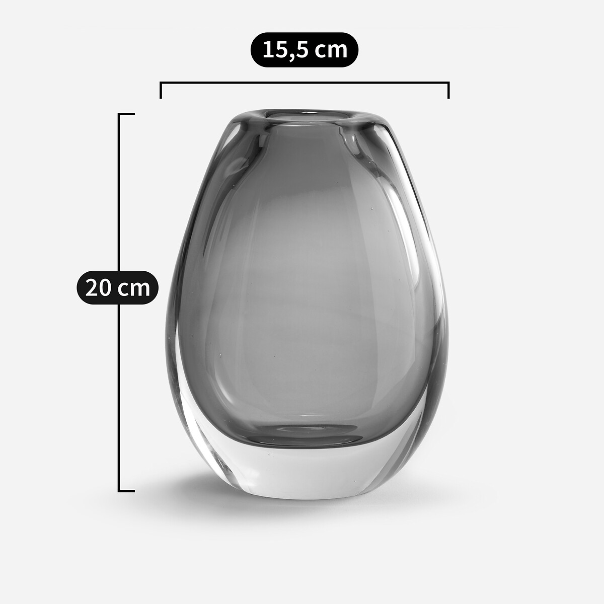 Vase aus mundgeblasenem Glas, H20 cm, Myra ockergelb, AM.PM