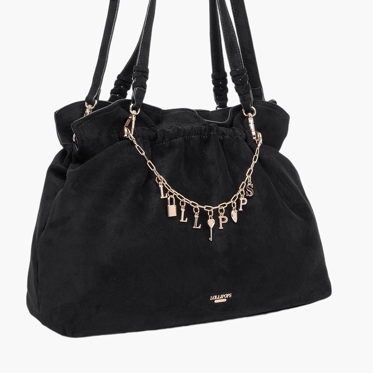 Sac shopper M Teana noir,doré, LOLLIPOPS