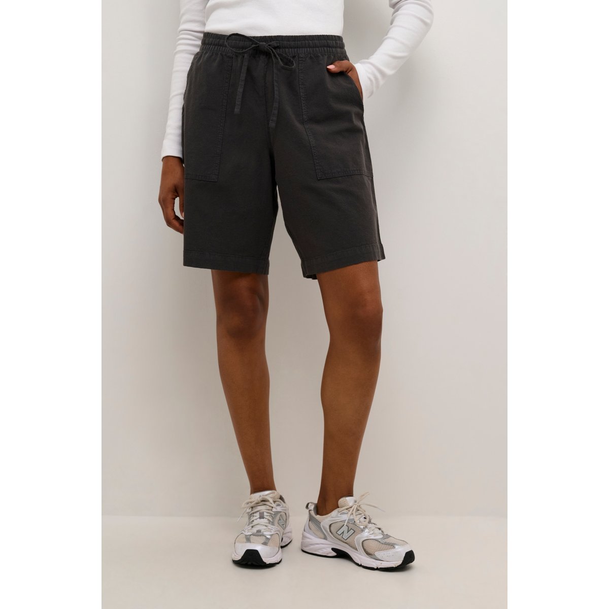 Shorts casual noir black oyster, KAFFE