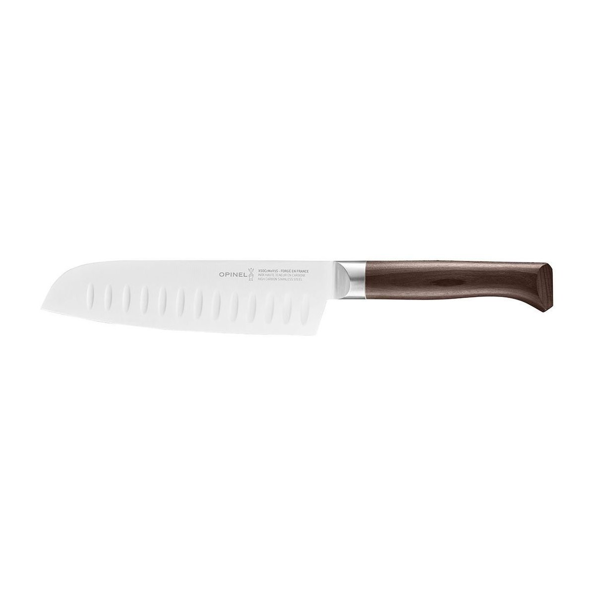 Couteau santoku les forgés 1890 inox & hêtre lame 17 cm couleur unique, OPINEL