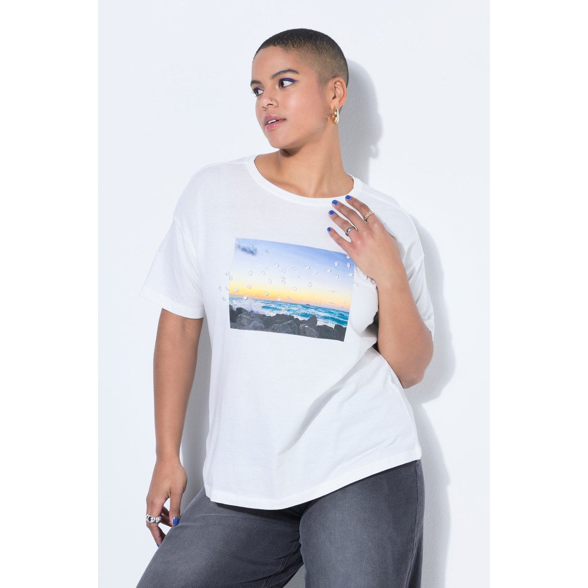 T-shirt oversize blanc cassé, STUDIO UNTOLD