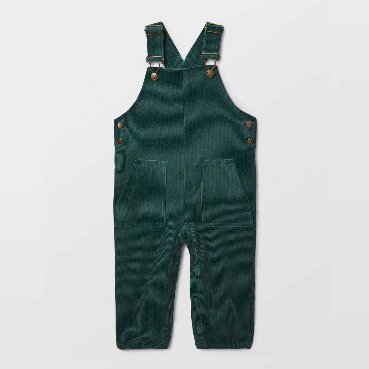 Salopette longue en velours unie en coton BIO GOTS palme, BOUT'CHOU