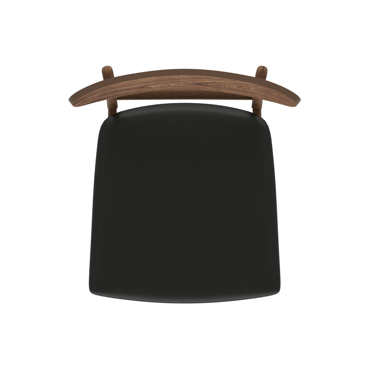 Lot de 2 chaises en cuir synthétique - LANA noir et bois foncé, MAISON PAVANE